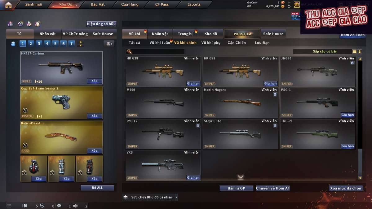 shop acc cf uy tin gia re